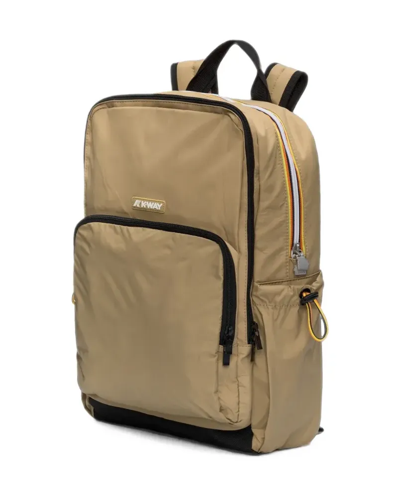 K-Way Gizy logo-patch zip-fastening backpack - Braun Braun