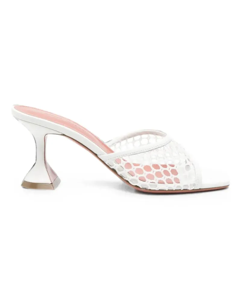 Amina Muaddi Lupita net-upper square-toe sandals - Weiß Weiß