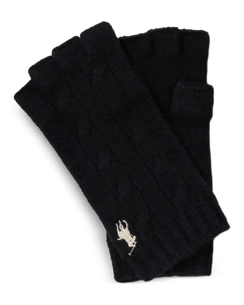 Ralph Lauren Handschuhe mit Zopfmuster - Schwarz Schwarz