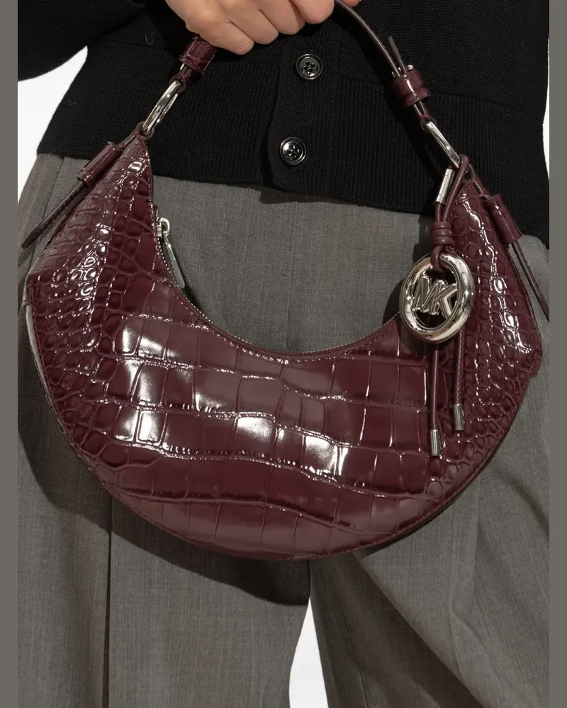 Michael Kors Mittelgroße Koa Schultertasche mit Kroko-Effekt - Rot Rot