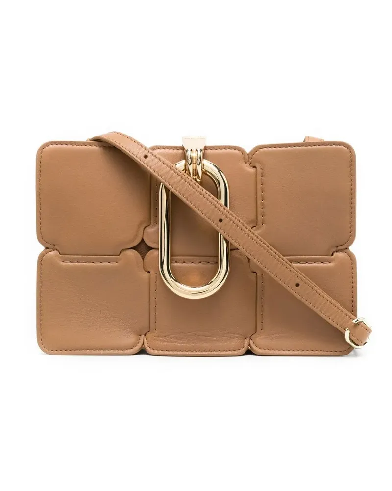 Paco Rabanne Schultertasche mit geometrischem Design - Braun Braun