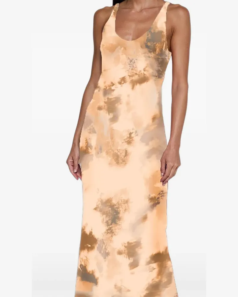 L'Agence Akiya Maxikleid mit Batikmuster - Nude Nude