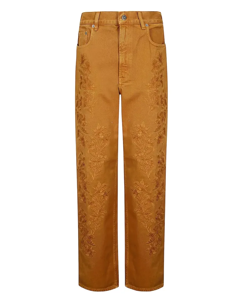 Golden Goose Kim Hose mit Blumen-Stickerei - Braun Braun