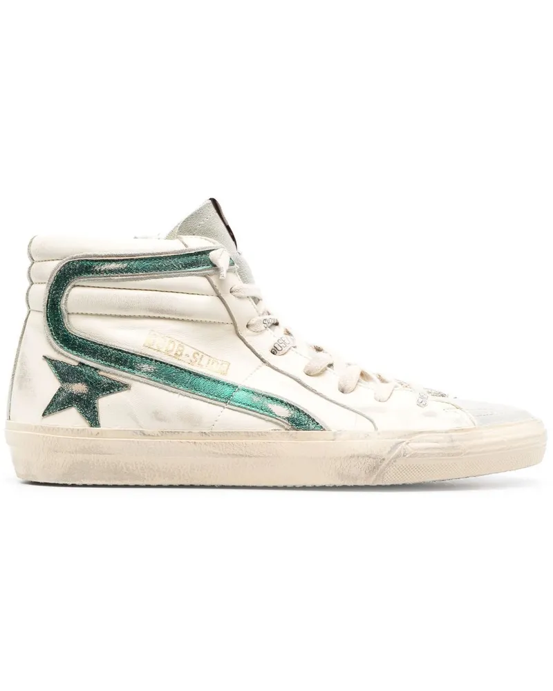Golden Goose Slide High-Top-Sneakers im Used-Look - Nude Nude