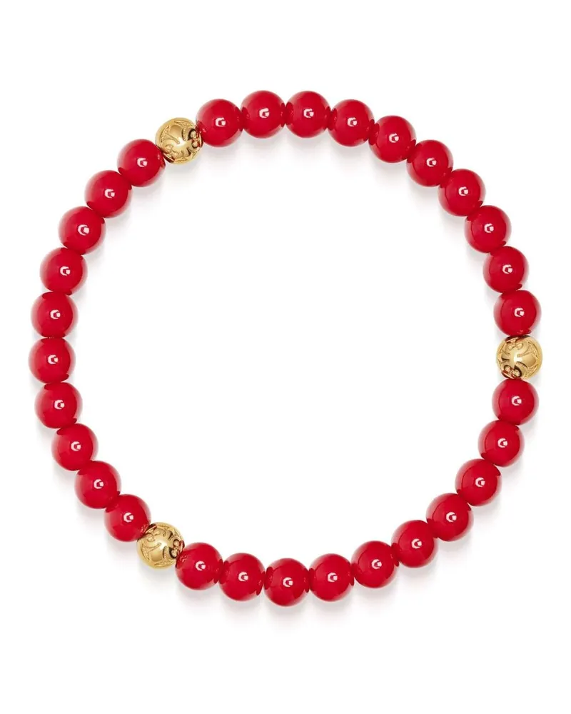 Nialaya Armband mit Jade-Perlen 6mm - Rot Rot