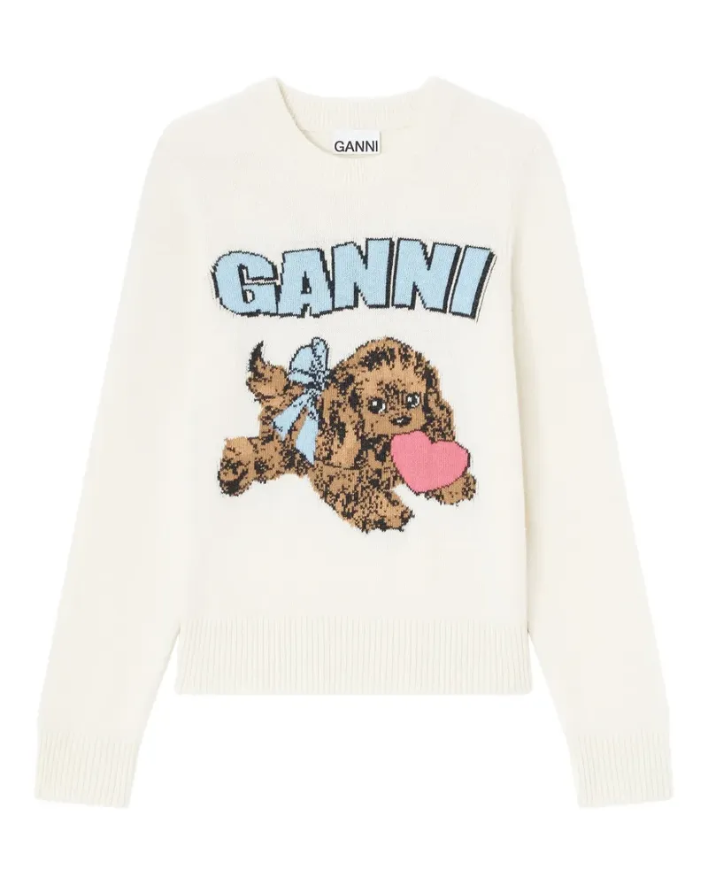 Ganni Puppy Intarsien-Pullover - Nude Nude