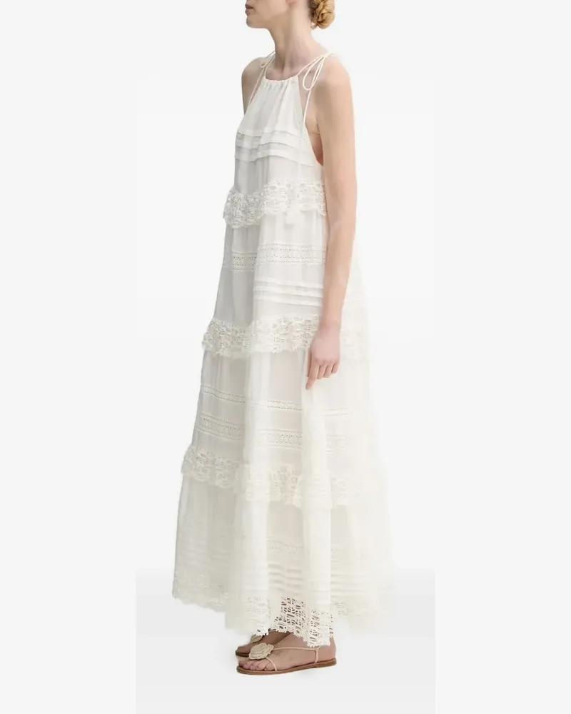 MUNTHE Gestuftes Fuenta Kleid mit Spitzenbesatz - Nude Nude