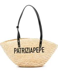 Patrizia Pepe Shopper mit Logo-Stickerei Nude