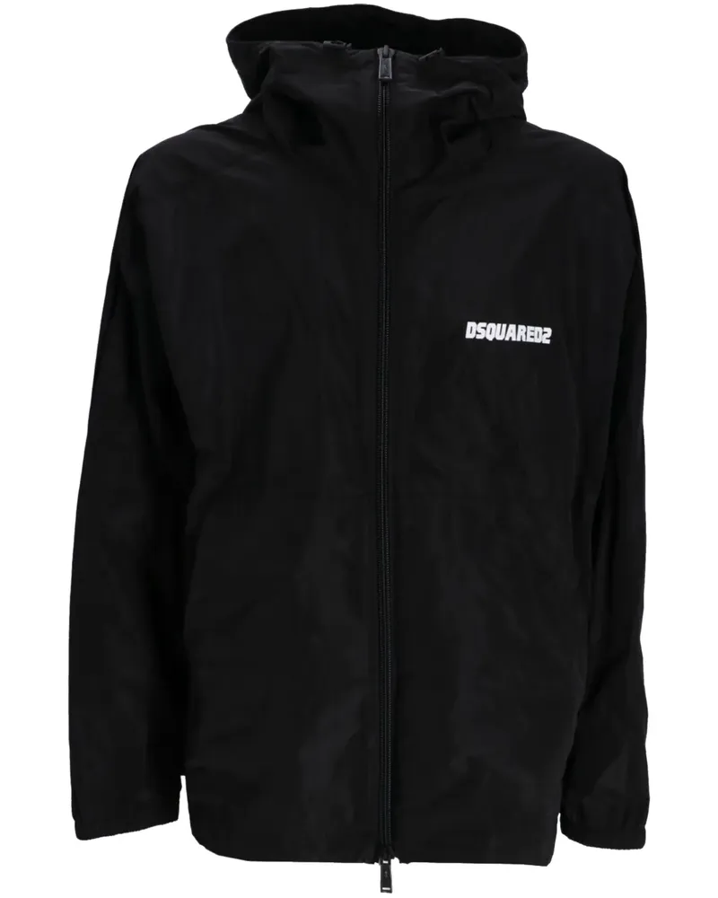 Dsquared2 Kapuzenjacke mit Reißverschluss - Schwarz Schwarz
