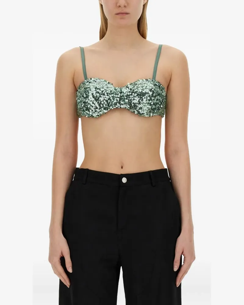 Moschino sequin embellished top - Grün Grün