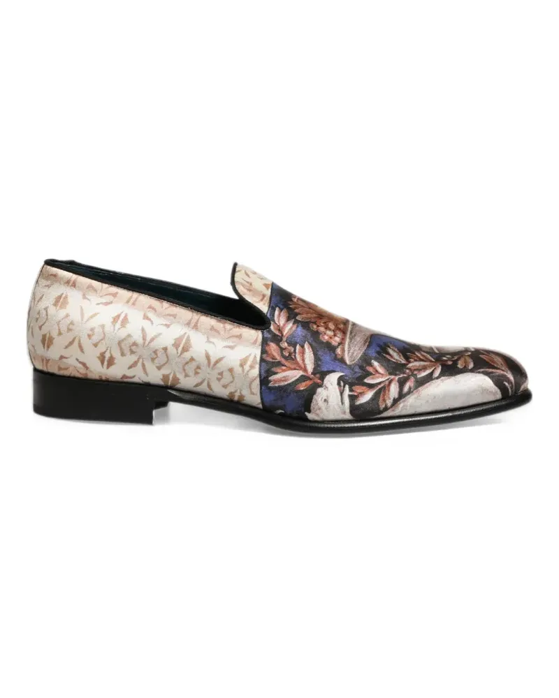 Dolce & Gabbana Multicolor Fruit Print Velvet Loafers - Nude Nude