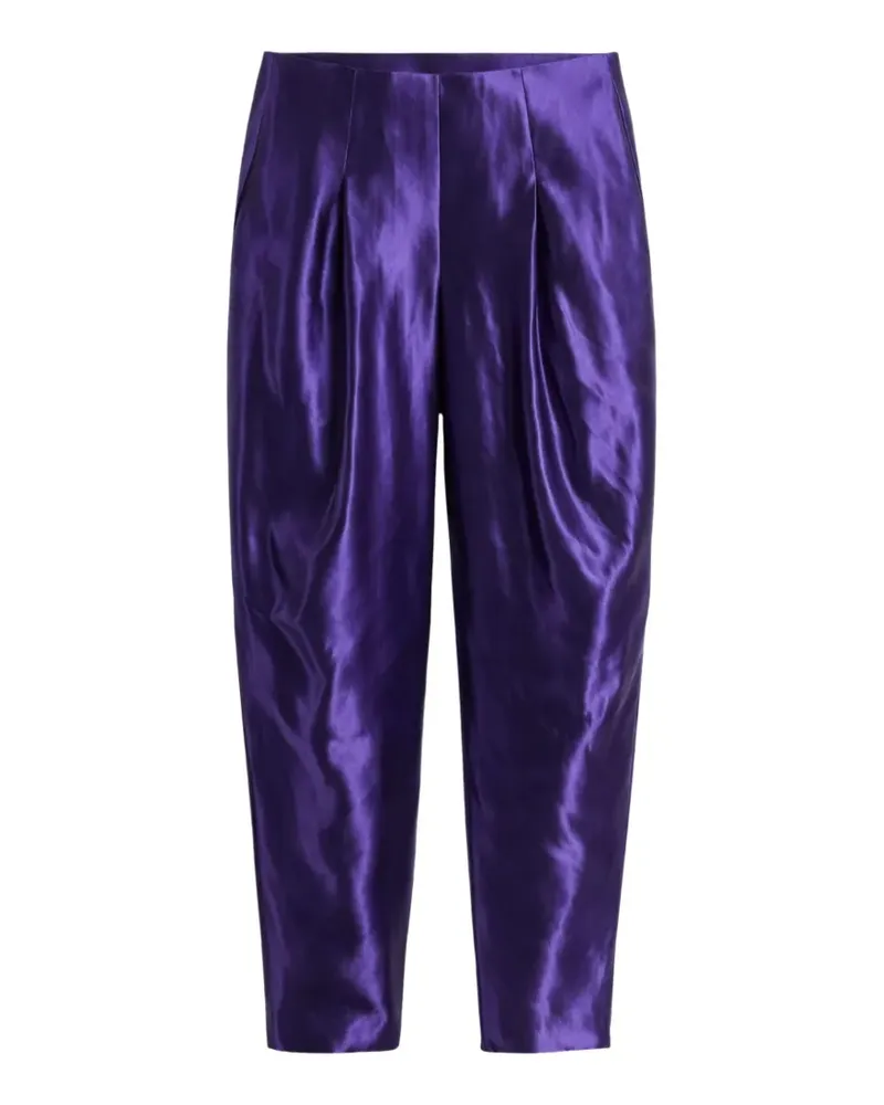 Giorgio Armani pleated tapered linen trousers - Violett Violett