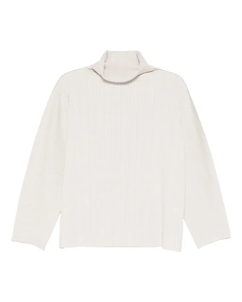 Issey Miyake A-Poc Shell pleated mock-neck top - Nude Nude