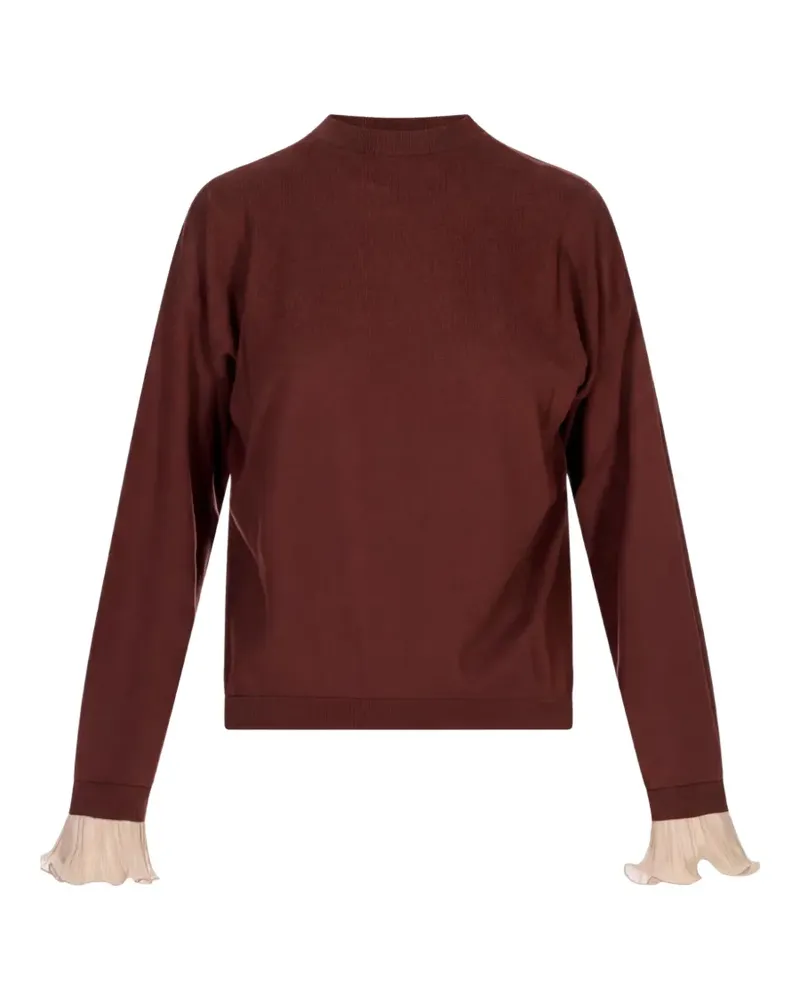 Fabiana Filippi long-sleeve ruffle-cuff sweater - Braun Braun