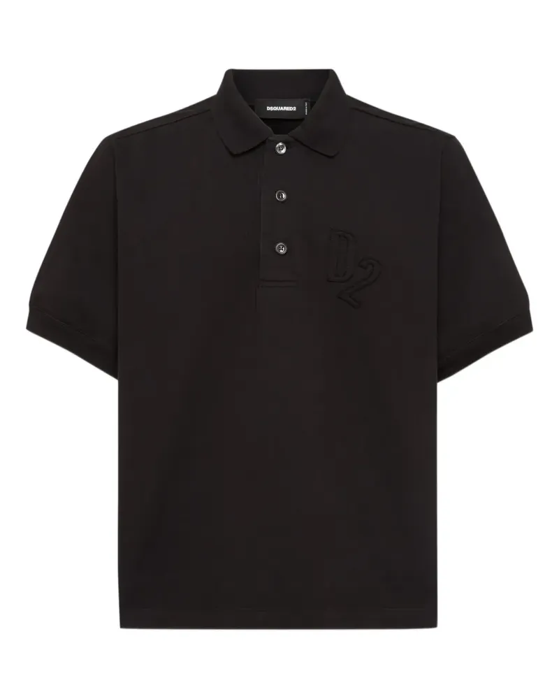 Dsquared2 Poloshirt mit Logo-Stickerei - Schwarz Schwarz