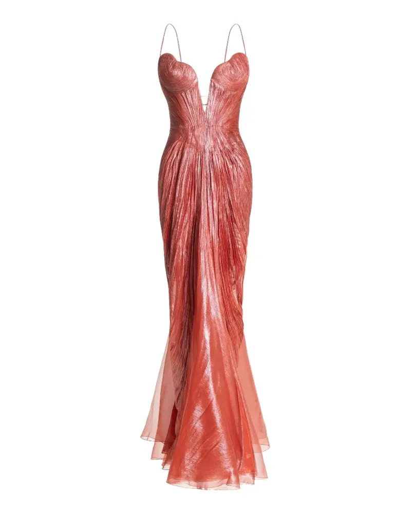 Maria Lucia Hohan Cecilia draped V-neck maxi dress - Orange Orange