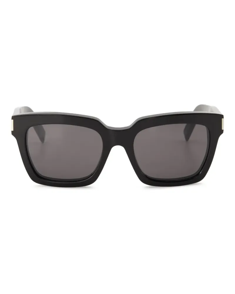 Saint Laurent Eckige Sonnebrille - Schwarz Schwarz