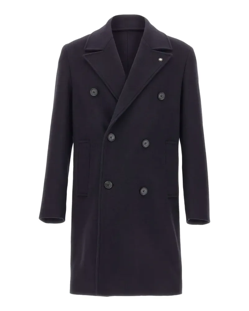Manuel Ritz double-breasted peak-lapel coat - Blau Blau
