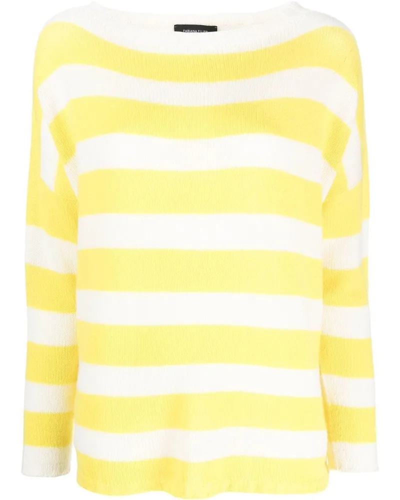Fabiana Filippi Gestreifter Kaschmirpullover - Gelb Gelb