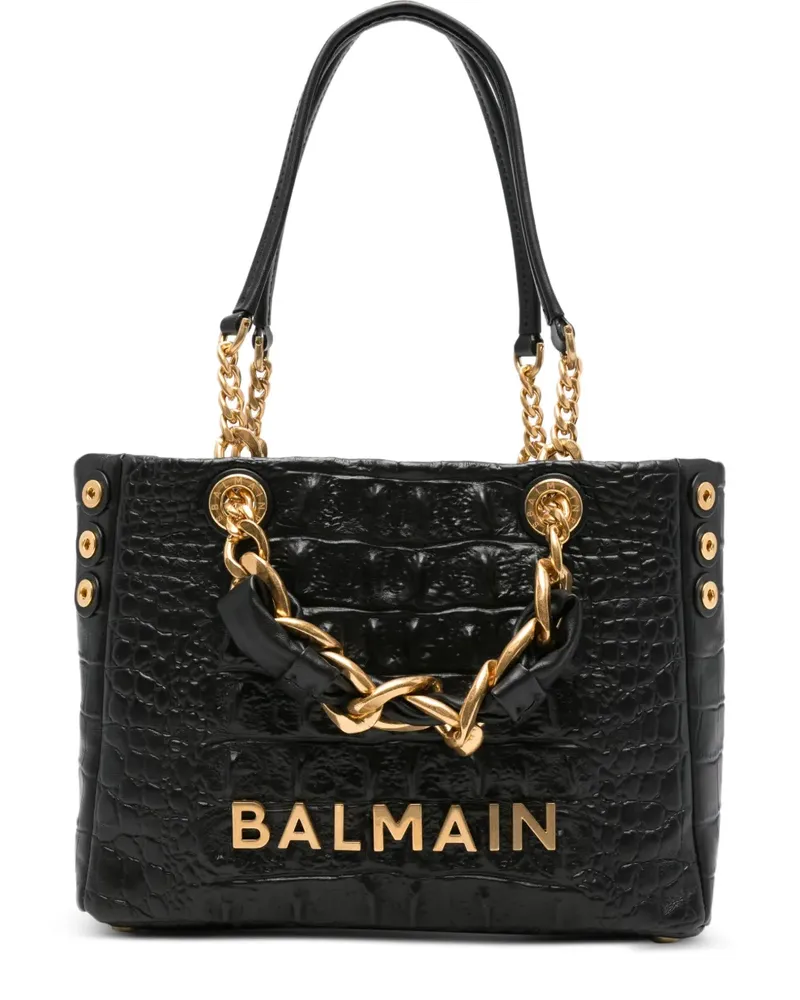 Balmain Shopper mit Kroko-Effekt - Schwarz Schwarz