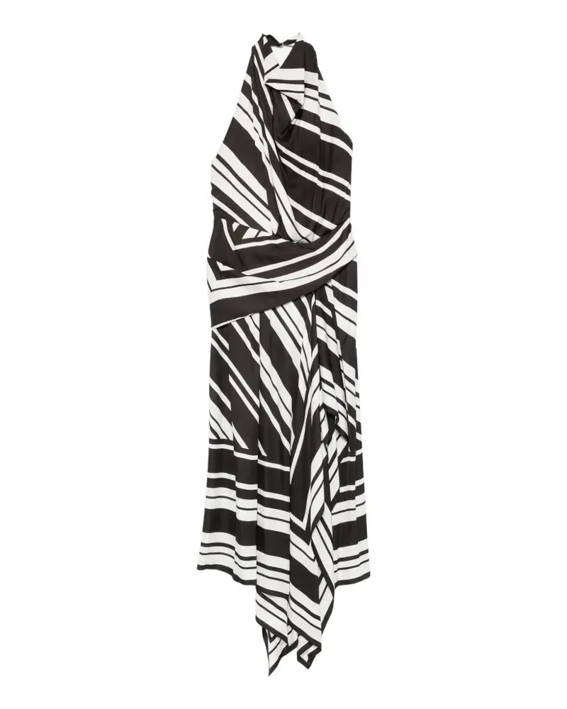 Brandon Maxwell Marin draped-bodice midi dress - Schwarz Schwarz