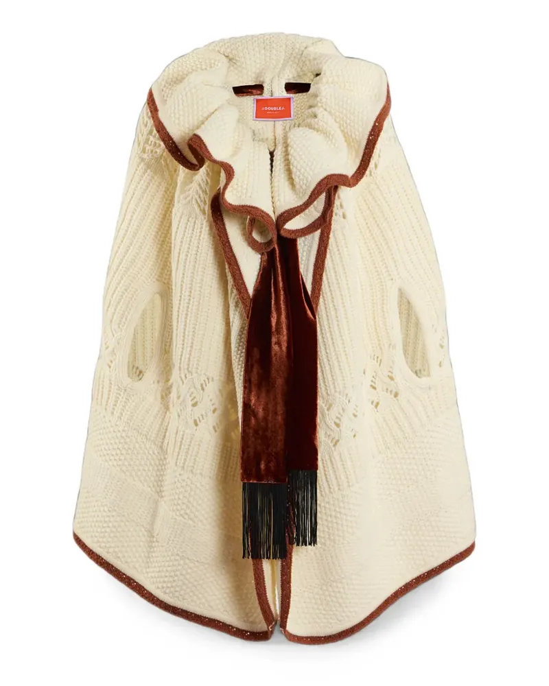 La DoubleJ Weaver Cape aus Grobstrick - Nude Nude