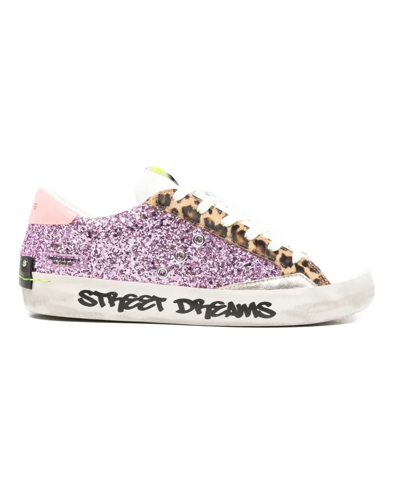 Crime Distressed Sneakers im Glitter-Look - Violett Violett
