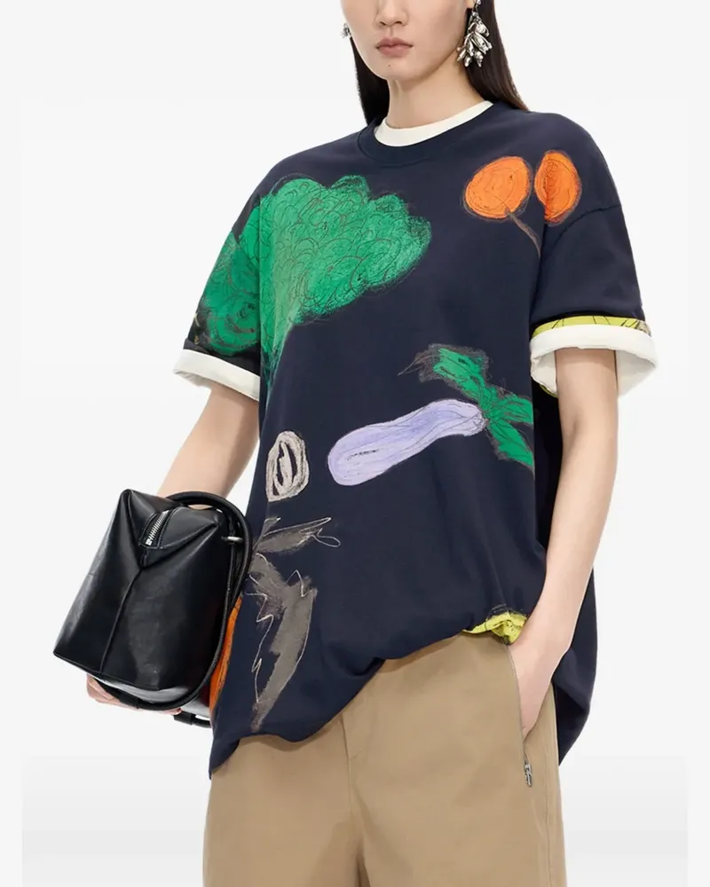 JNBY T-Shirt mit Gemüse-Print - Blau Blau