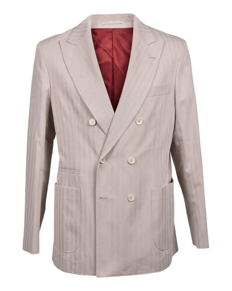 Brunello Cucinelli double-breasted pinstripe blazer - Nude Nude