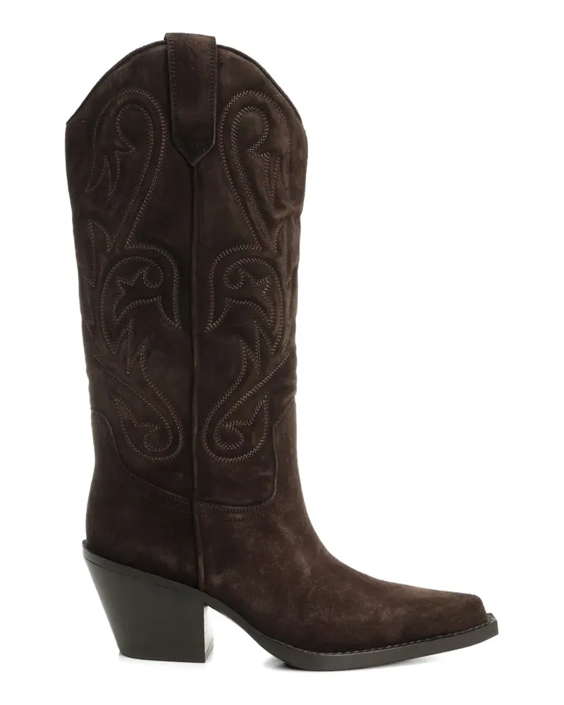 Paris Texas Dakota Stiefel mit Stickerei - Braun Braun