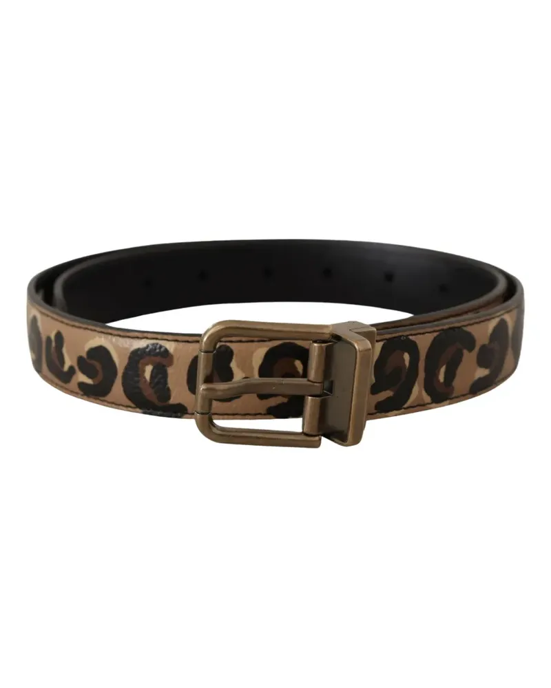 Dolce & Gabbana Wendbarer Gürtel mit Leopardenprint - Nude Nude