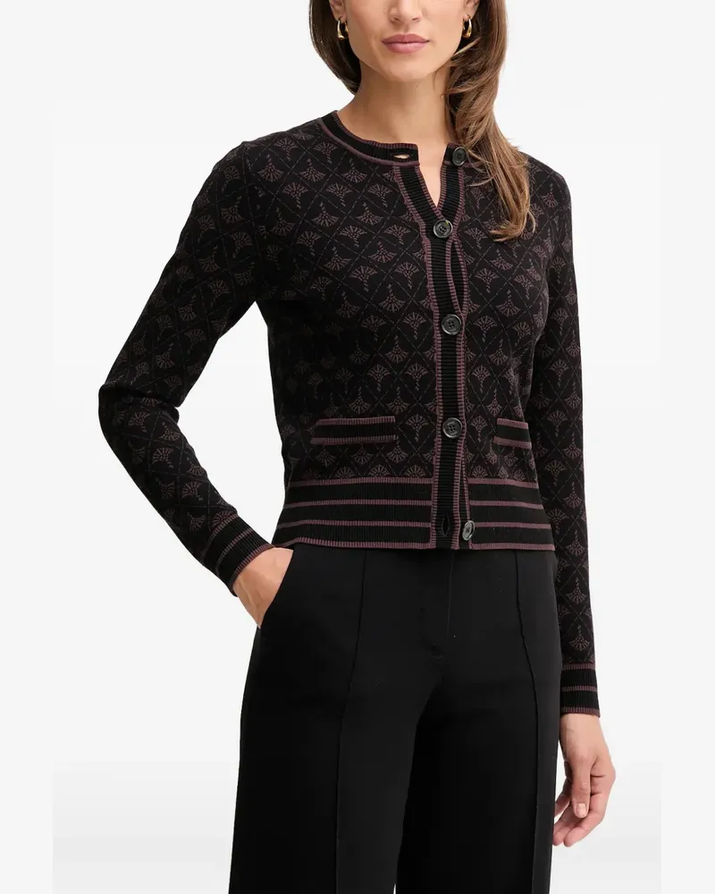 JOOP! Klodi button-up patterned cardigan - Schwarz Schwarz