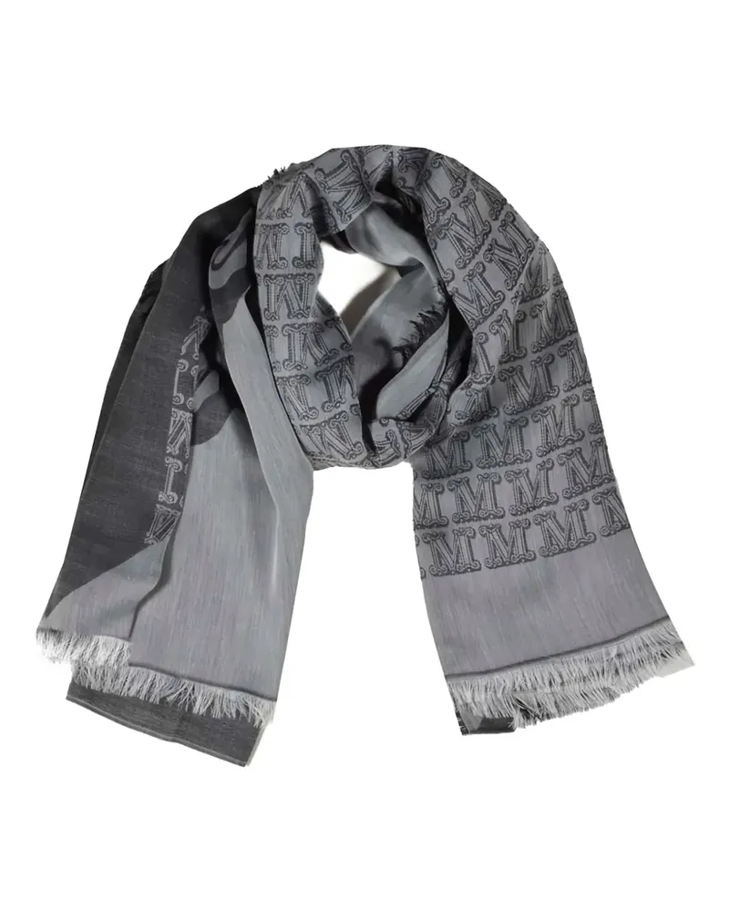 Max Mara Schal mit Monogrammmuster - Grau Grau