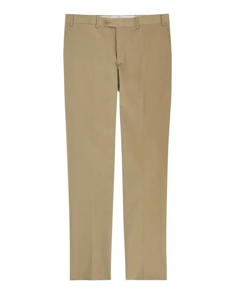 Canali pressed-crease belt-loops trousers - Nude Nude