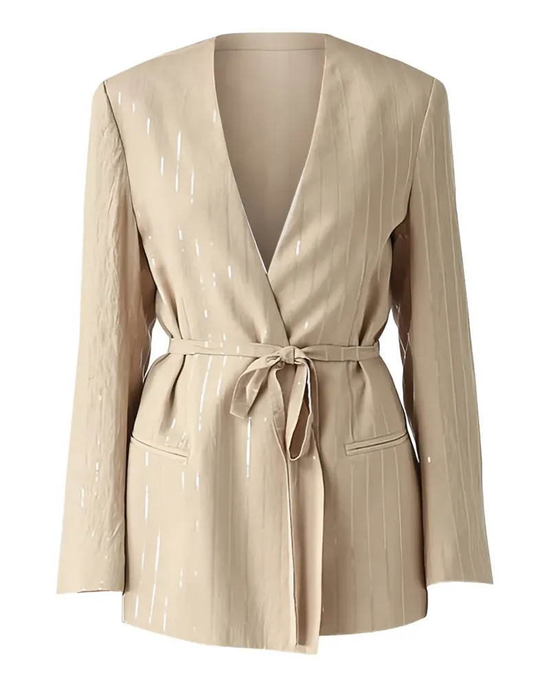 MEIMEIJ Strickjacke mit Gürtel - Nude Nude