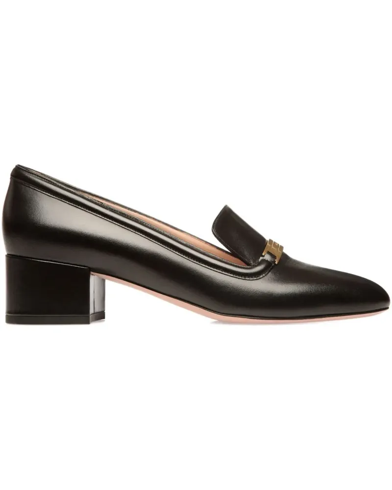 Bally Deco Pumps mit Metall-Schild 40mm - Schwarz Schwarz