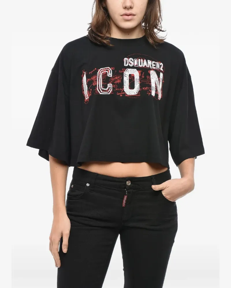 Dsquared2 Icon cropped T-shirt - Schwarz Schwarz