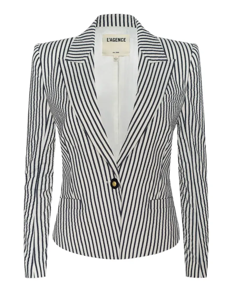 L'Agence Gestreifter Misa Blazer - Weiß Weiß