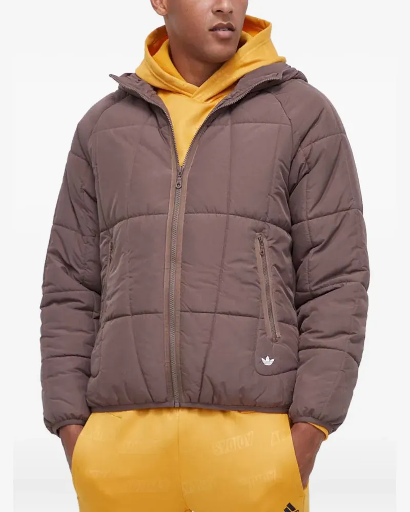 adidas quilted hooded jacket - Braun Braun