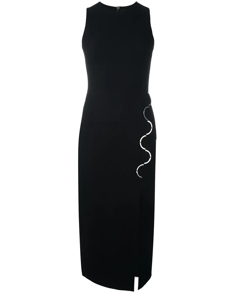 David Koma Eng anliegendes Kleid mit Metallapplikation - Schwarz Schwarz