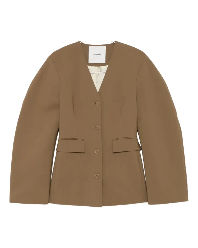 Nanushka Jacke mit Puffärmeln - Braun Braun