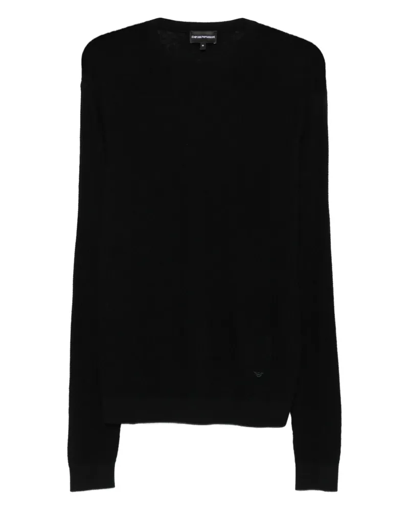Emporio Armani Texturierter Strickpullover - Schwarz Schwarz