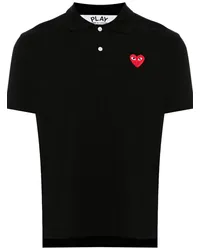 Comme des Garçons Poloshirt mit Herz-Patch Schwarz