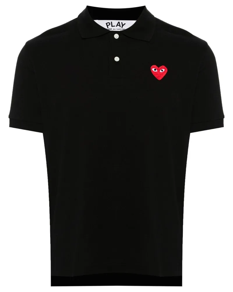 Comme des Garçons Poloshirt mit Herz-Patch - Schwarz Schwarz