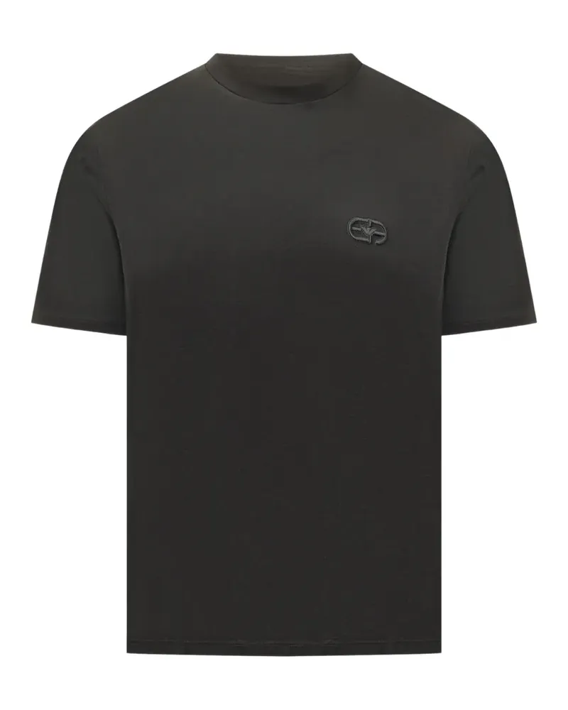 Emporio Armani T-Shirt mit Applikation - Schwarz Schwarz