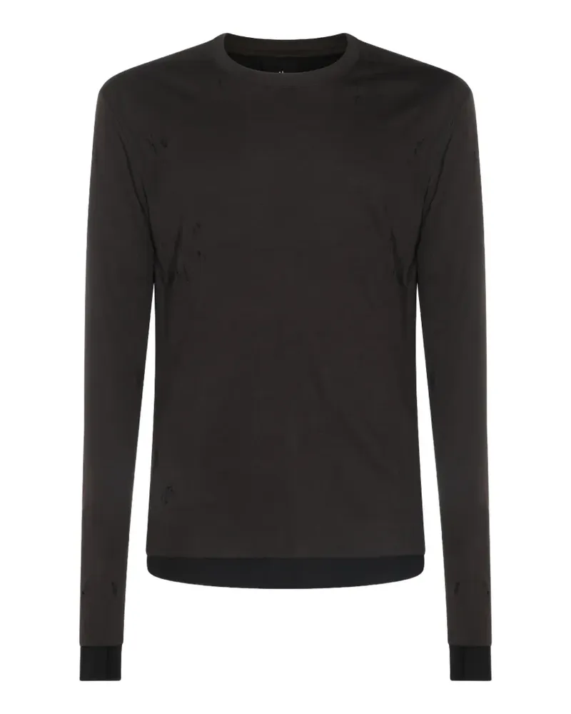 THOM KROM Langarmshirt im Distressed-Look - Braun Braun