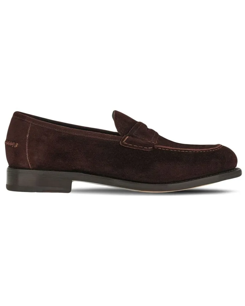 Ferragamo Penny-Loafer mit mandelförmiger Kappe Braun