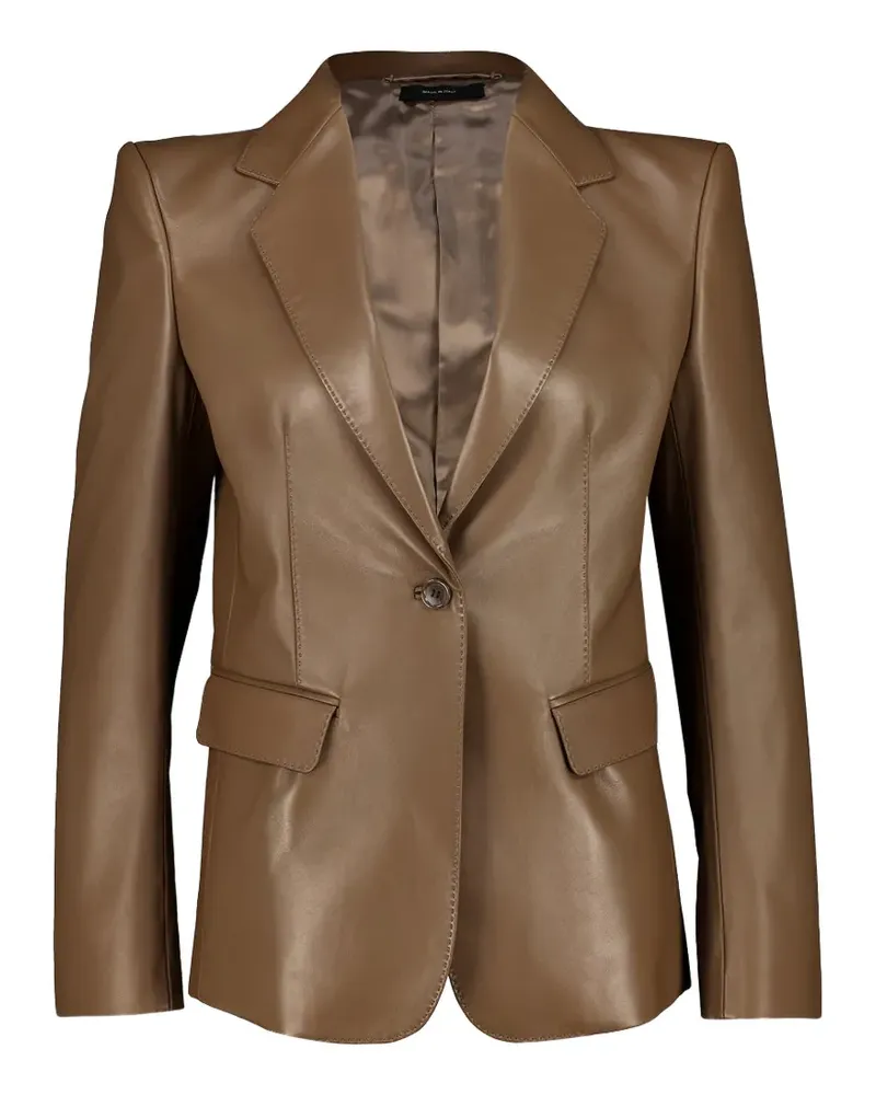Tom Ford guanteria-leather single-breasted jacket - Braun Braun