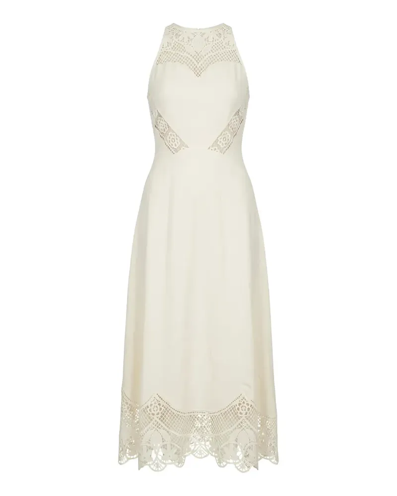 Twin-Set lace-trim sleeveless midi dress - Nude Nude