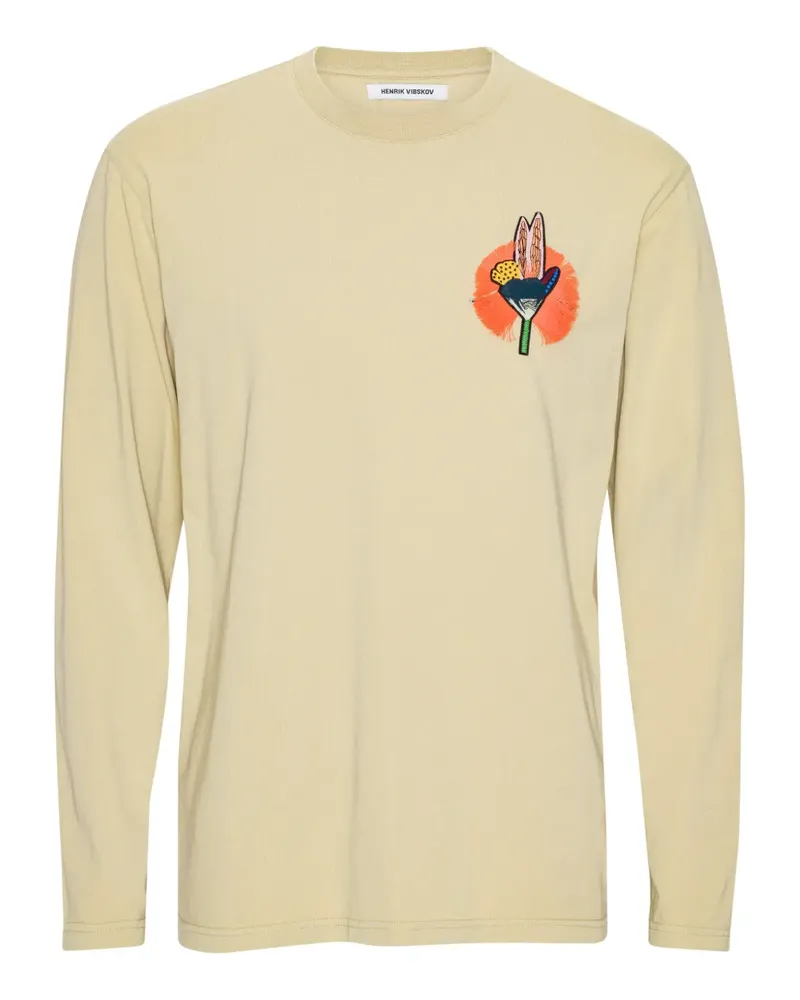 Henrik Vibskov Langarmshirt mit grafischem Print - Nude Nude